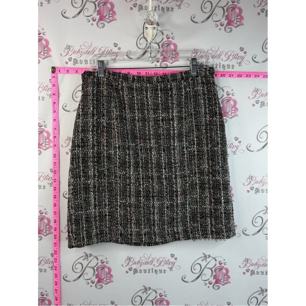 Pink Tartan Mini Skirt Black Tweed pattern business casual